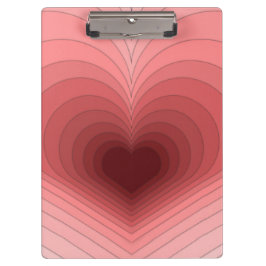 Moderne Retro Funky Red Pink Hear Clipboard Klemmbrett