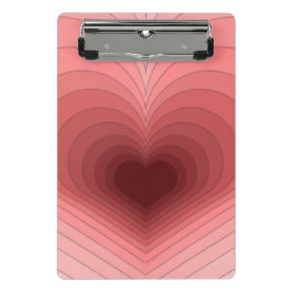 Moderne Retro Funky Red Pink Herz Mini-Zwischenabl Mini Klemmbrett