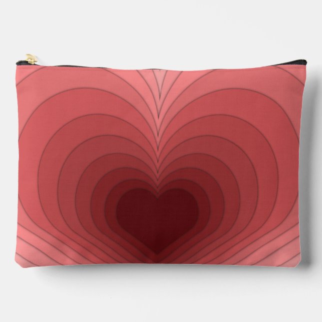 Moderne Retro Funky Red Pink Hew Sew Bag oder Pouc Zubehörtasche (Vorderseite)