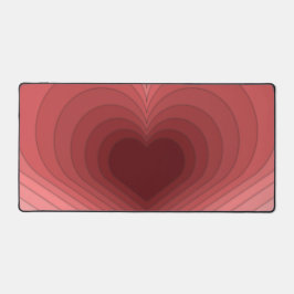 Moderne Retro Funky Red Rose Heart Desk Mat