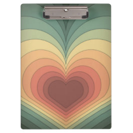 Moderne Retro Funky Romantic Heart Clipboard Klemmbrett