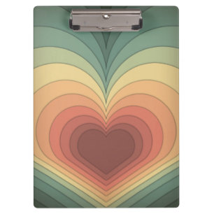 Moderne Retro Funky Romantic Heart Clipboard Klemmbrett