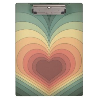 Moderne Retro Funky Romantic Heart Clipboard Klemmbrett