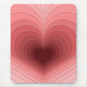 Moderne Retro-Funky-Rot-Pink-Herz-Mauspad Mousepad