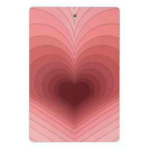 Moderne Retro-Funky-Rot-Pink-Herz-Miniklemmbrett Mini Klemmbrett