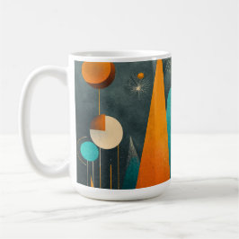 ✨Moderne Retro-Futuristische Raum-Abstrakte Kunst  Kaffeetasse