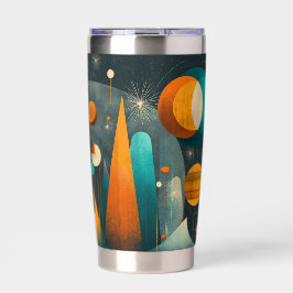 ✨Moderne Retro-Futuristische Weltraum-Abstrakte Ku Thermobecher