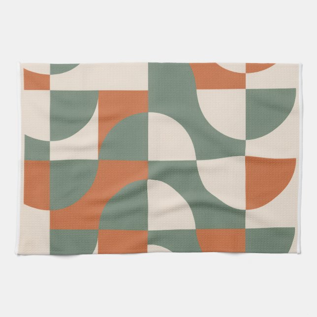 Moderne Retro-Geometrie-Küchenhandtuch Geschirrtuch (Horizontal)