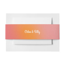 Moderne Retro-glänzende rosa Orangefarbene Hochzei Einladungsbanderole