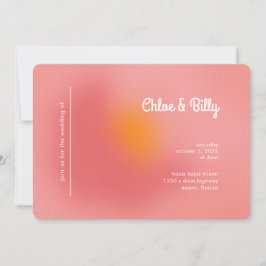 Moderne Retro-glänzende, rosa Orangefarbene UAWG W Einladung