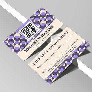 Moderne Retro Lavendel Geometrisch Terminkarte