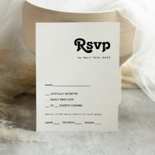 Moderne Retro Lettering Menü RSVP Card