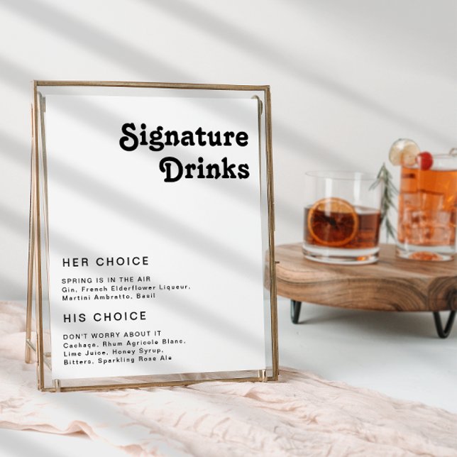 Moderne Retro-Lettering-Signature-Drinks-Schild Poster (Von Creator hochgeladen)
