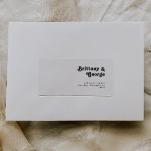 Moderne Retro Letting Wedding RSVP Rücksendeadress Adressaufkleber