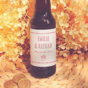 Moderne Retro-Liebe - Hochzeit mit handgezeichnete Bierflaschenetikett