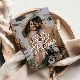 Moderne Retro-Liebe und dank Foto Hochzeit Postkarte