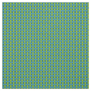 Moderne Retro-Link-Pattern in Blau und Grün Stoff