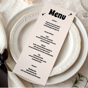 Moderne Retro-Minimalistische Hochzeit Menükarte