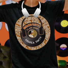 Moderne Retro-Musik Vinyl Record Grad Foto Black T-Shirt
