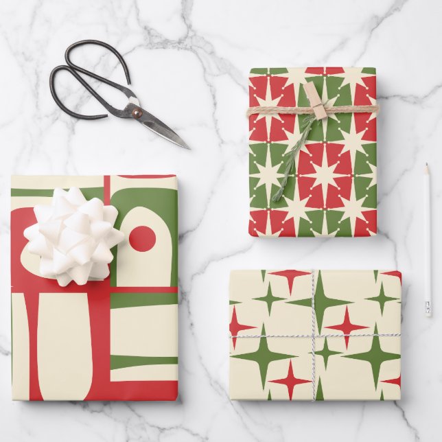 Moderne Retro-Muster des Mittelalters Geschenkpapier Set (Vorderseite)