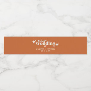 Moderne Retro-Orangen- und Creme-Hochzeits-Wasserf