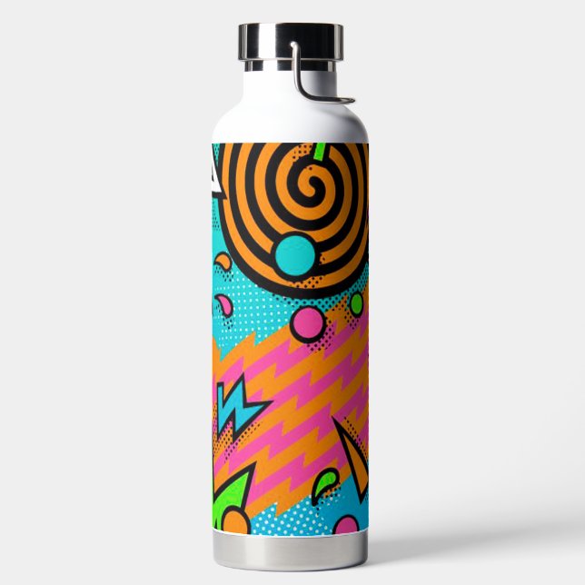 Moderne Retro-Pop Kunst Trinkflasche (links)