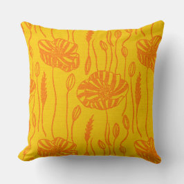 moderne retro-poppige Illustration gelb Kissen