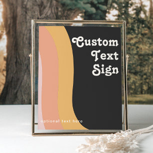 Moderne Retro Rainbow Dark Cards und Geschenke nac Poster