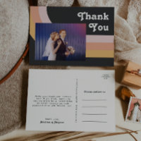 Moderne Retro Rainbow Dark Foto Wedding Vielen Dan