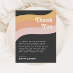 Moderne Retro Rainbow Dark Table Danke Karte<br><div class="desc">Dieser moderne Retro Regenbogen dunkle Tisch danke Karte ist perfekt für Ihre einfache Vintage Orange, Rose Gold und rot rosa Hochzeit. Entworfen mit Elementen eines klassischen, farbenfrohen Boho-Bohbogens und groovy minimalistischen Streifen. Das Design hat ein einzigartiges abstraktes tropisches Strandgefühl, das für jeden Frühling, Sommer oder Hochzeit im Herbst geeignet ist....</div>