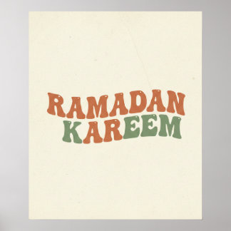 Moderne Retro-Ramadan-Kareem-Wandkunst  Boho Islam Poster