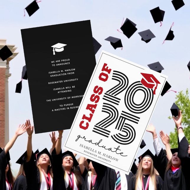 Moderne Retro Red Black University Uni Ankündigung (Von Creator hochgeladen)