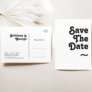 Moderne Retro-Schrift Save the Date Einladungspostkarte