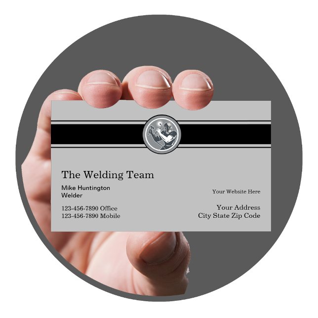 Moderne Retro-Schweißkonstruktion Visitenkarte (Von Creator hochgeladen)