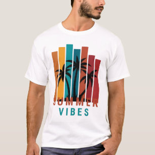 Moderne Retro-Sommer-Vibes-Blumen-T-Shirt T-Shirt