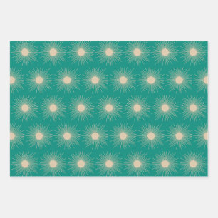 Moderne Retro-Sonnen aus dem Mittelalter in mittel Geschenkpapier Set