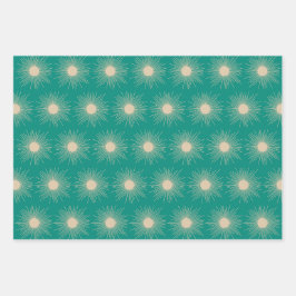 Moderne Retro-Sonnen aus dem Mittelalter in mittle Geschenkpapier Set