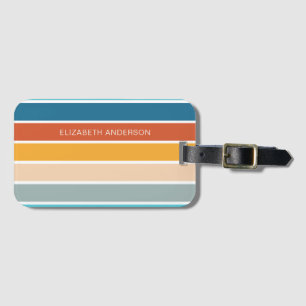 Moderne Retro-Sonnenschutzstreifen Personalisiert Gepäckanhänger