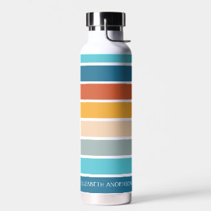 Moderne Retro-Sonnenschutzstreifen Personalisiert Trinkflasche