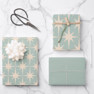 Moderne Retro-Sternexplosionen des Mittelalters Ce Geschenkpapier Set
