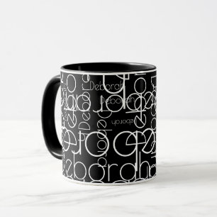 Moderne Retro Thin Schriftart Typografy b&w Tasse