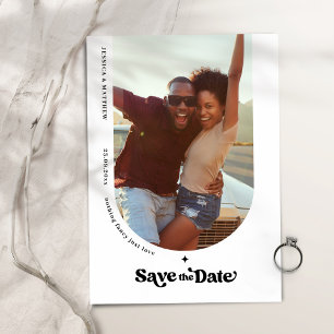 Moderne Retro-Typografie-Arch-Fotografie-Speichern Save The Date