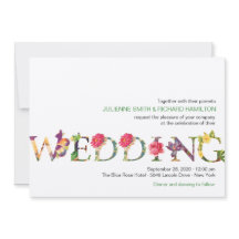 Moderne Retro Typografie Blumenhochzeit