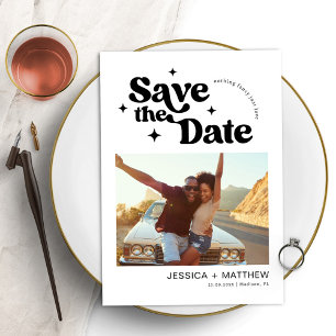 Moderne Retro-Typografie Foto Save The Date