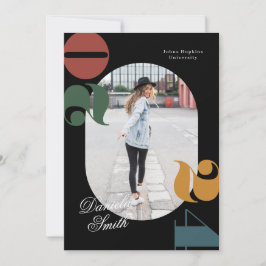 Moderne Retro- und Fettklasse des Abschlusses 2024 Einladung