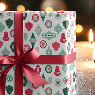 Moderne Retro Weihnachtsschmuck Geschenkpapier