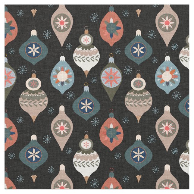 Moderne Retro Weihnachtsschmuck Stoff (Nahaufnahme)
