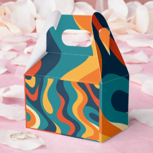 Moderne Retro-Wellen-Abstraktes Muster Geschenkschachtel