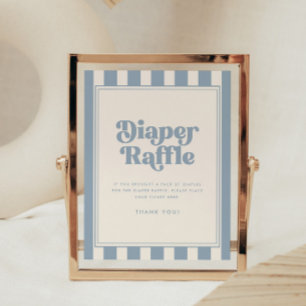 Moderne Retro-Windel-Raffel- Blaustreifen-Baby-Par Poster