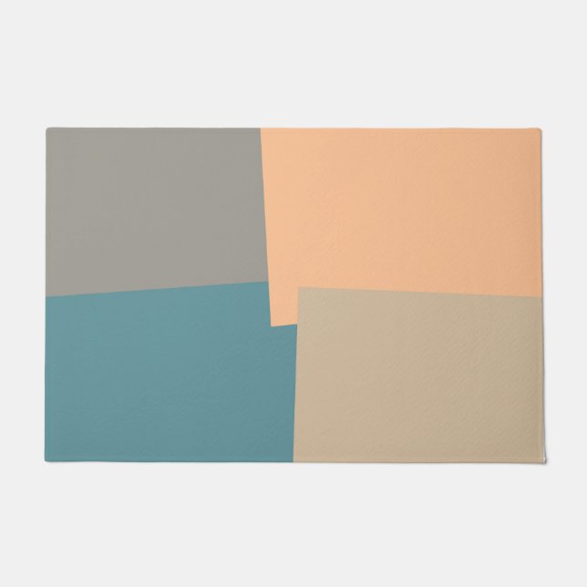 Moderne Retrofarben geometrisch Fußmatte (Vorderseite)